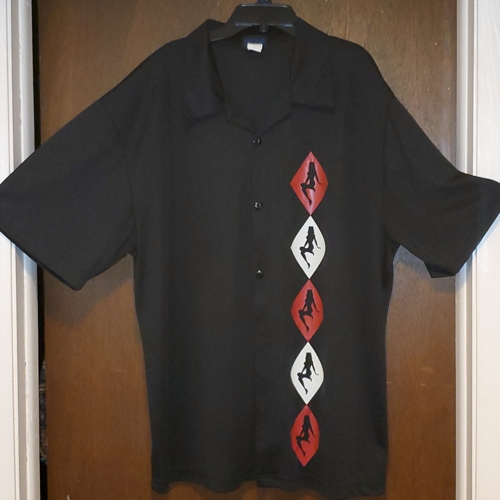 Black knit polyester Players Club shirt XL